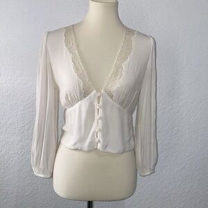 ARITZIA WILDRED OFF WHITE LACE TOP SMALL